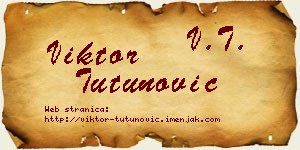 Viktor Tutunović vizit kartica